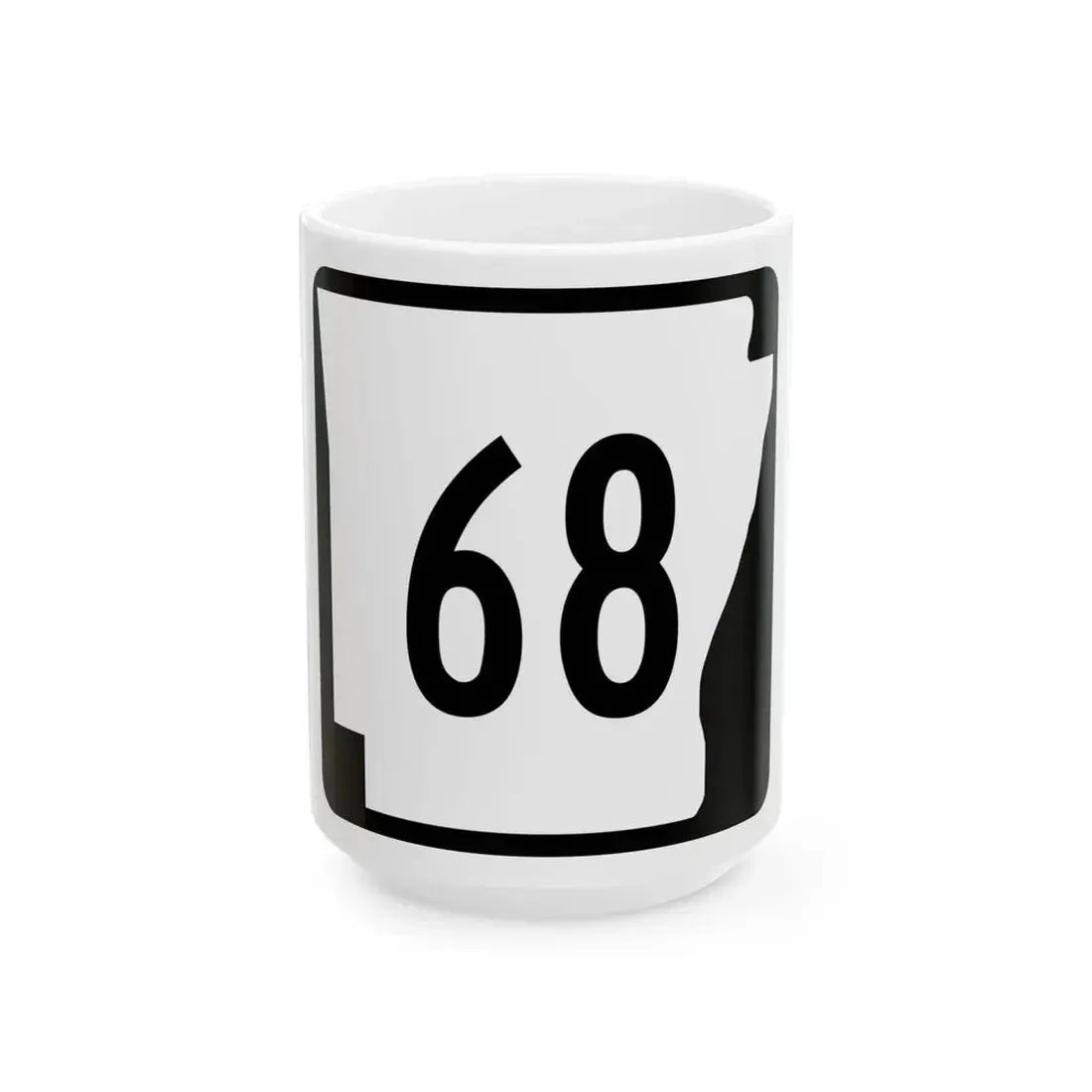 Arkansas 68 (Arkansas) (Road Sign) White Coffee Mug 15oz - Go Mug Yourself
