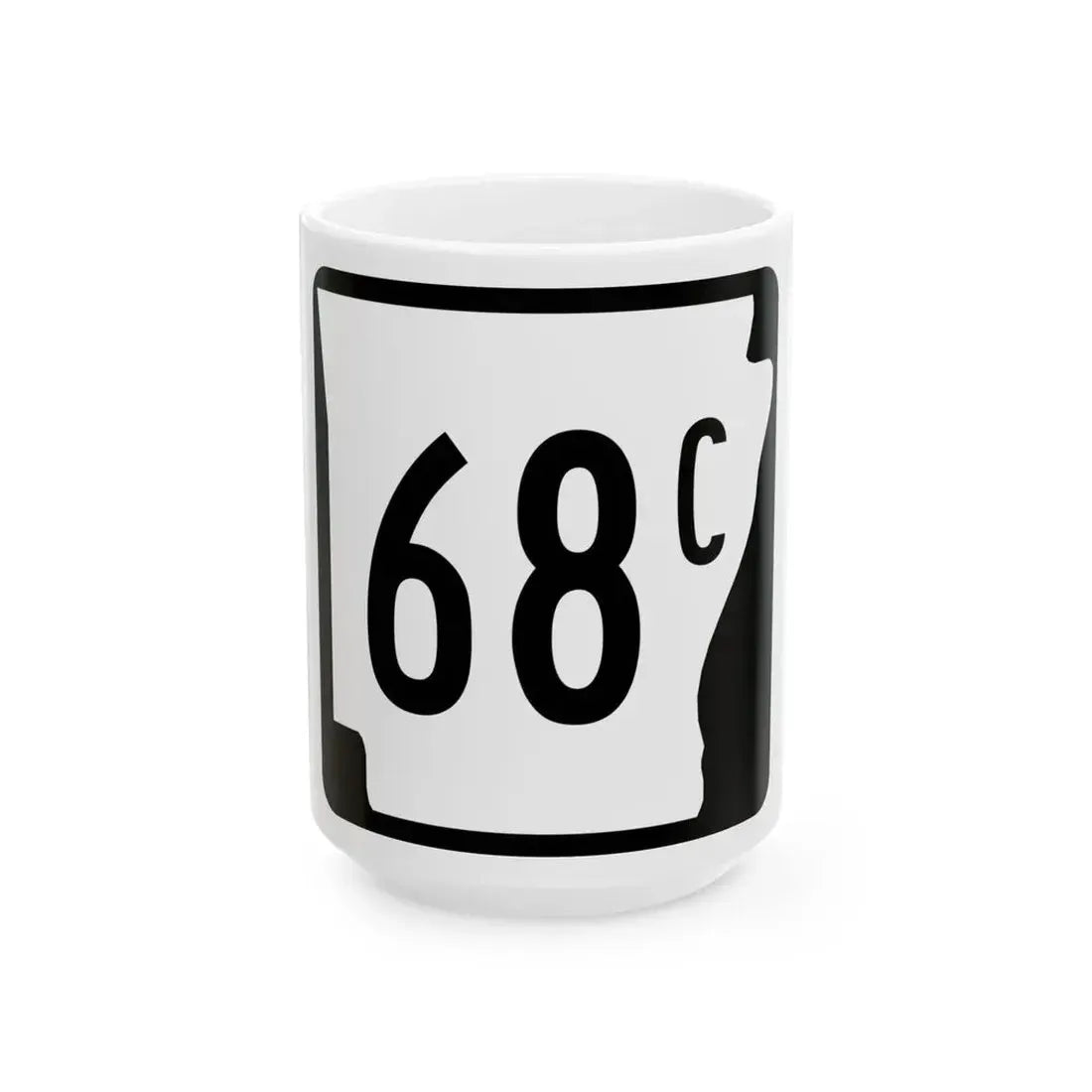 Arkansas 68C (Arkansas) (Road Sign) White Coffee Mug 15oz - Go Mug Yourself