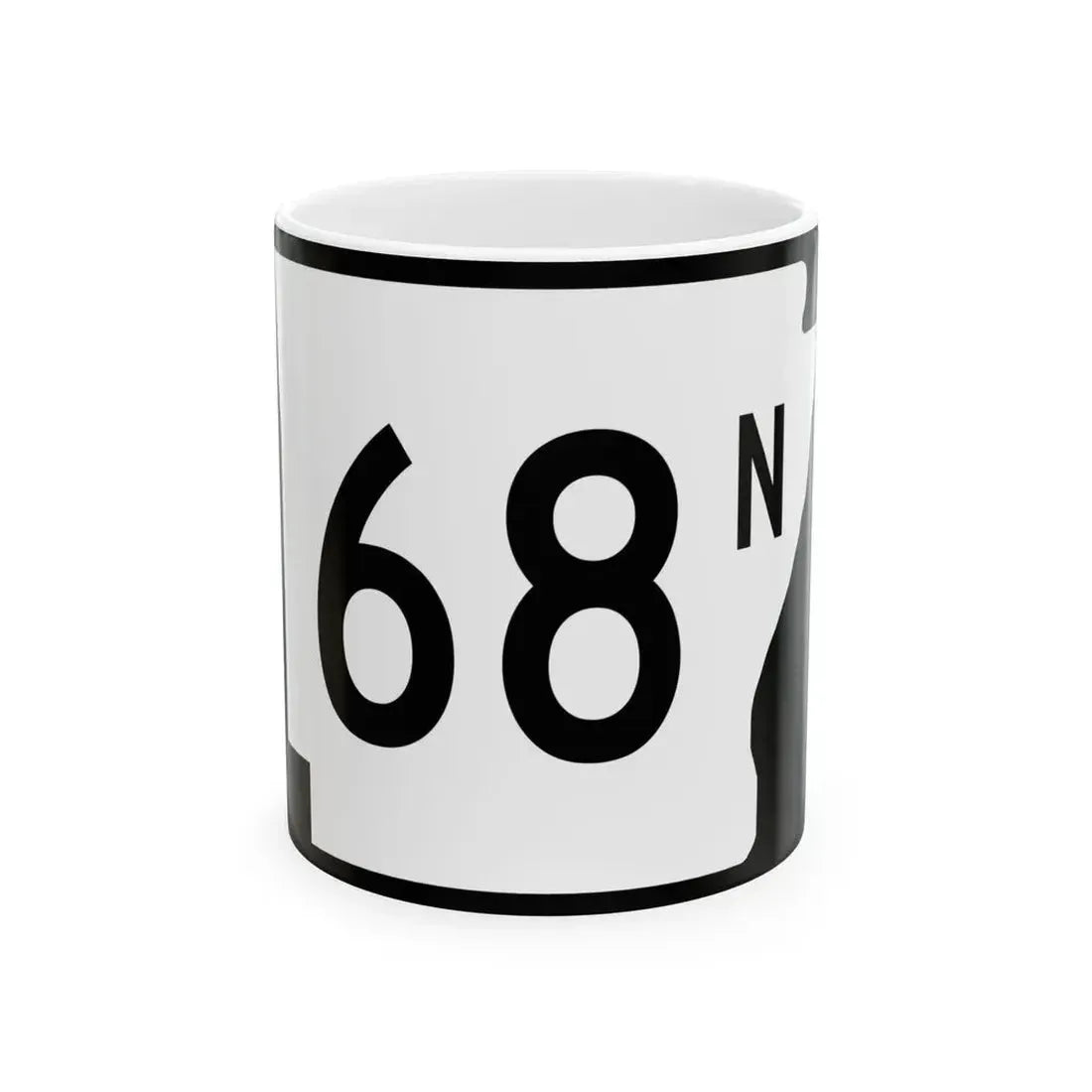 Arkansas 68N (Arkansas) (Road Sign) White Coffee Mug 11oz - Go Mug Yourself