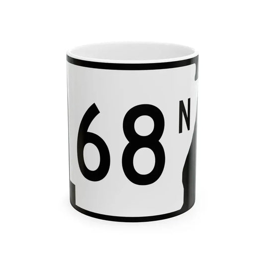 Arkansas 68N (Arkansas) (Road Sign) White Coffee Mug 11oz - Go Mug Yourself
