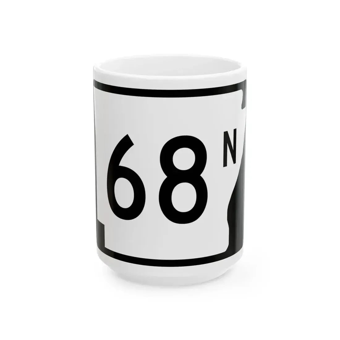 Arkansas 68N (Arkansas) (Road Sign) White Coffee Mug - Go Mug Yourself