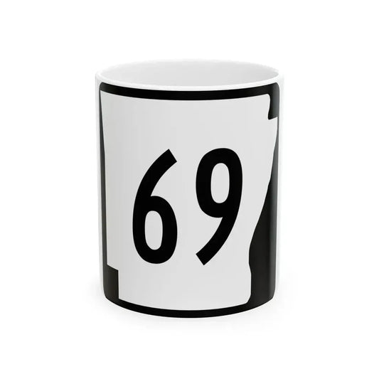 Arkansas 69 (Arkansas) (Road Sign) White Coffee Mug 11oz - Go Mug Yourself