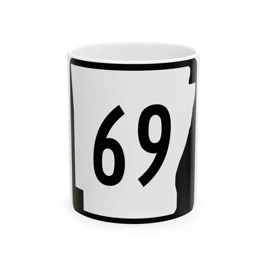 Arkansas 69 (Arkansas) (Road Sign) White Coffee Mug - Go Mug Yourself