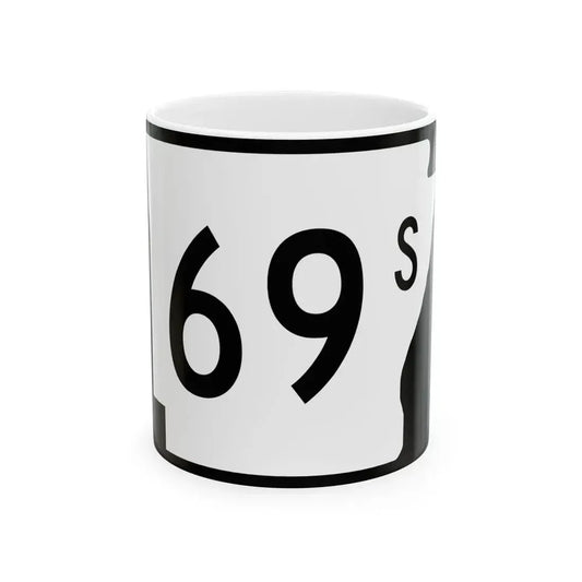 Arkansas 69S (Arkansas) (Road Sign) White Coffee Mug 11oz - Go Mug Yourself