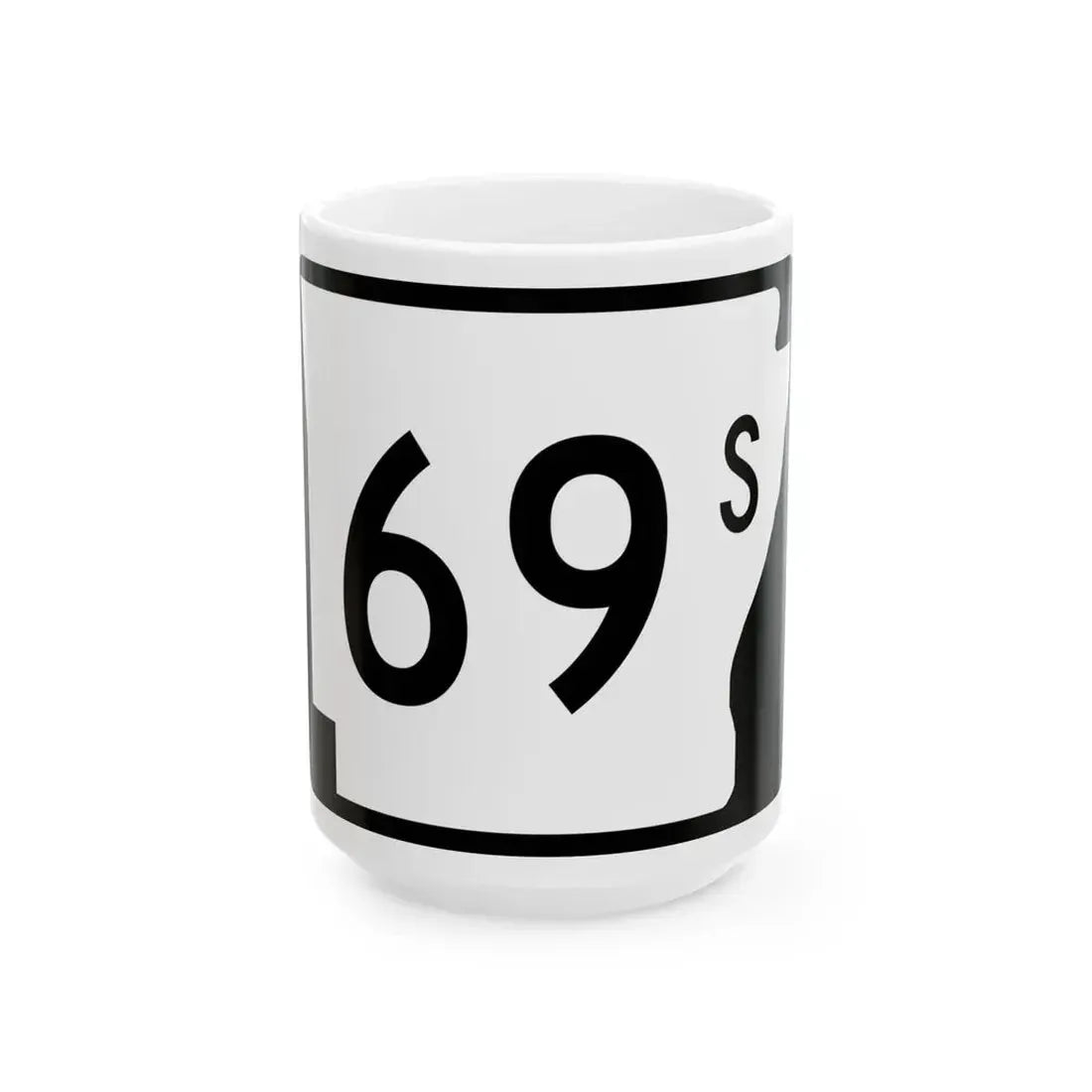 Arkansas 69S (Arkansas) (Road Sign) White Coffee Mug 15oz - Go Mug Yourself
