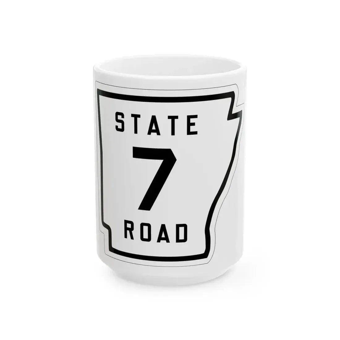 Arkansas 7 1926 (Arkansas) (Road Sign) White Coffee Mug 15oz - Go Mug Yourself