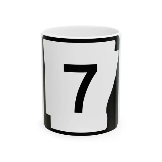 Arkansas 7 (Arkansas) (Road Sign) White Coffee Mug 11oz - Go Mug Yourself