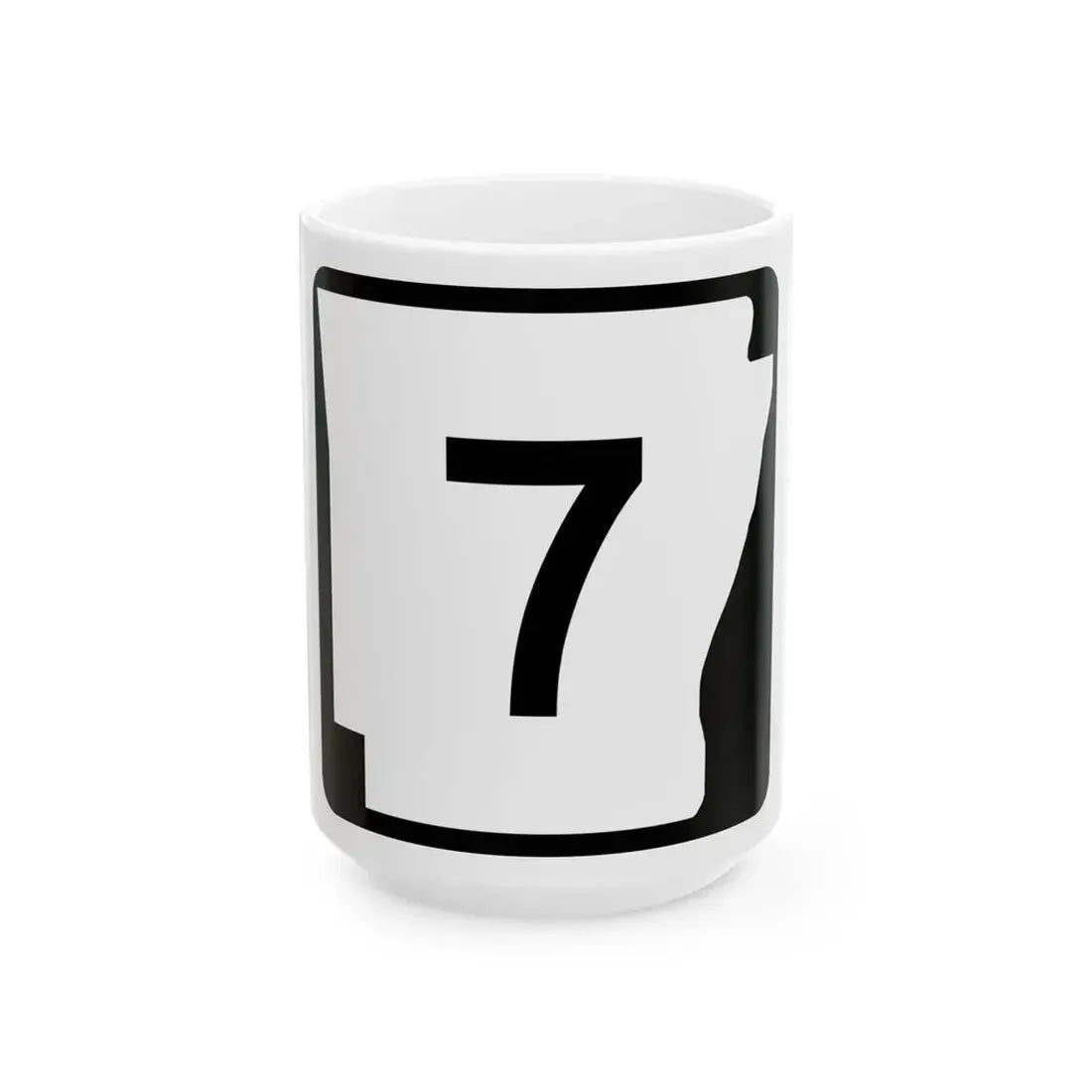 Arkansas 7 (Arkansas) (Road Sign) White Coffee Mug 15oz - Go Mug Yourself