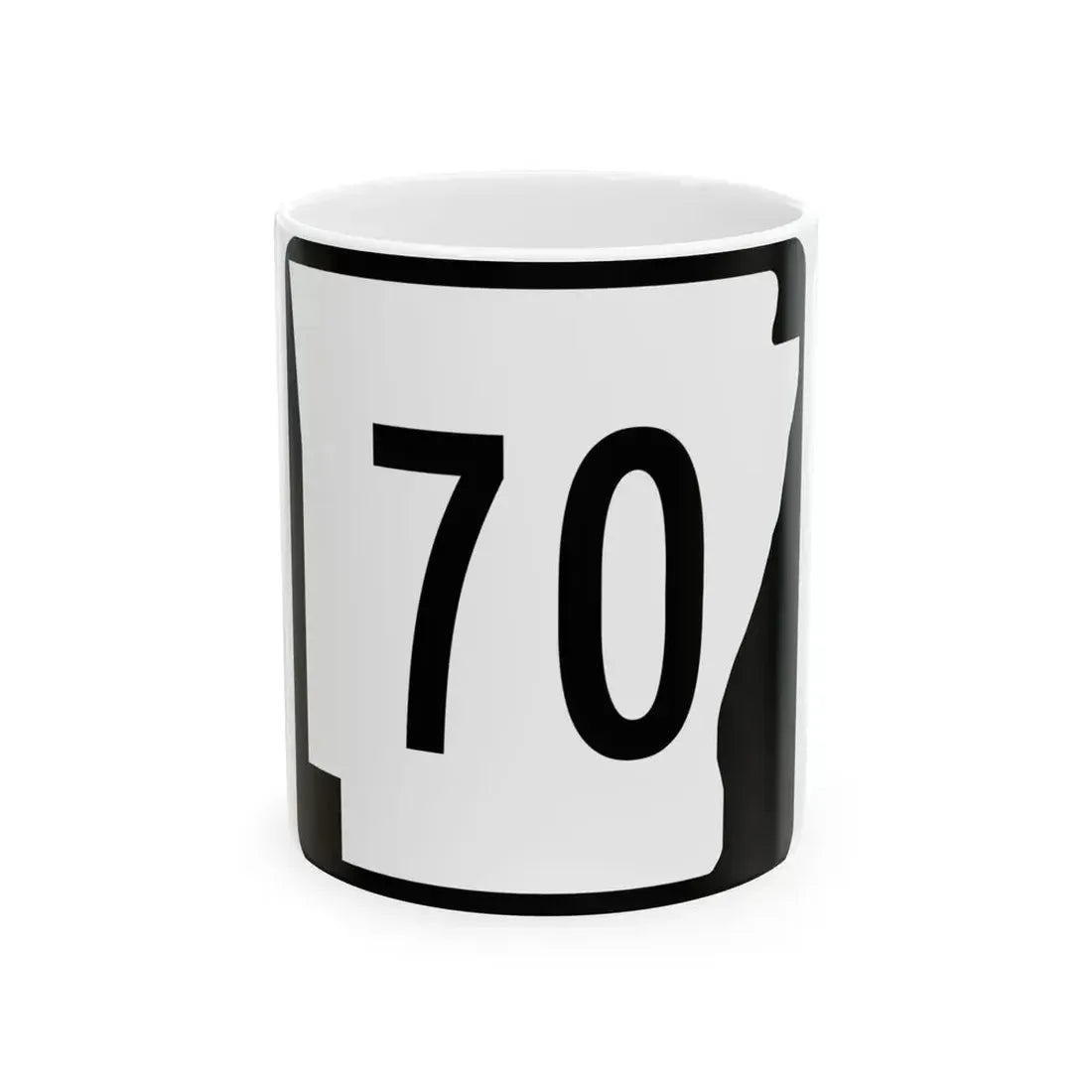 Arkansas 70 (Arkansas) (Road Sign) White Coffee Mug 11oz - Go Mug Yourself