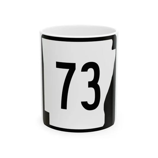 Arkansas 73 (Arkansas) (Road Sign) White Coffee Mug 11oz - Go Mug Yourself