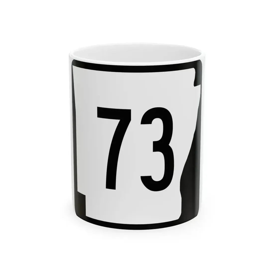 Arkansas 73 (Arkansas) (Road Sign) White Coffee Mug - Go Mug Yourself