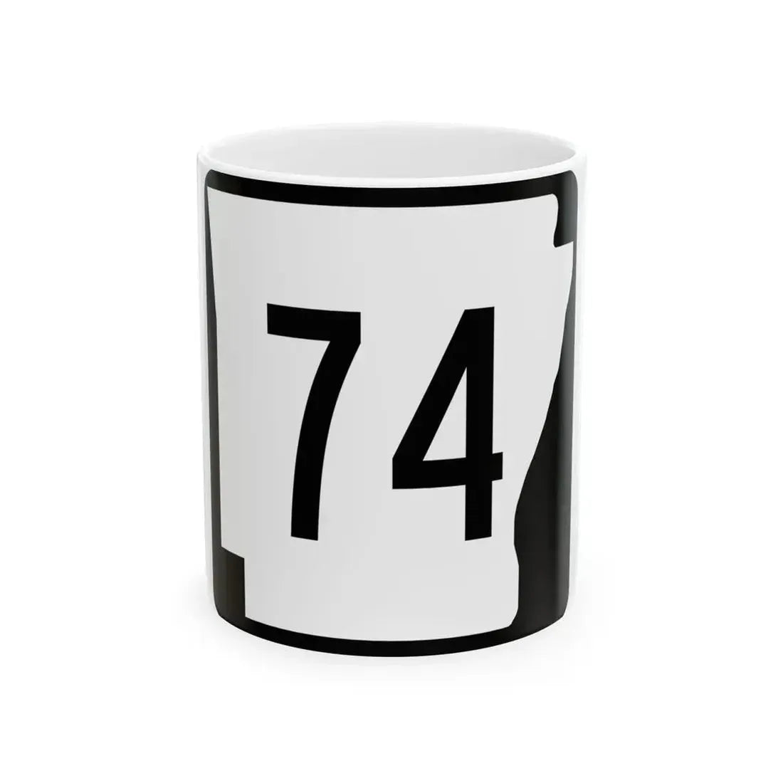 Arkansas 74 (Arkansas) (Road Sign) White Coffee Mug 11oz - Go Mug Yourself