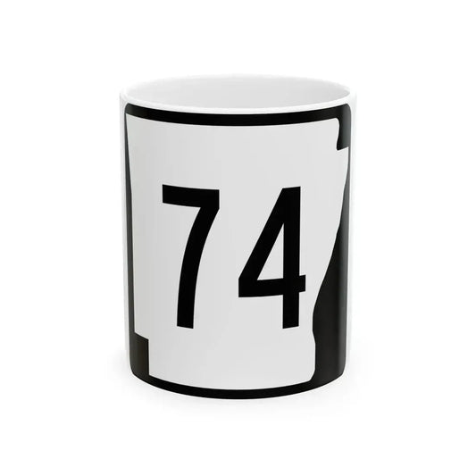 Arkansas 74 (Arkansas) (Road Sign) White Coffee Mug 11oz - Go Mug Yourself