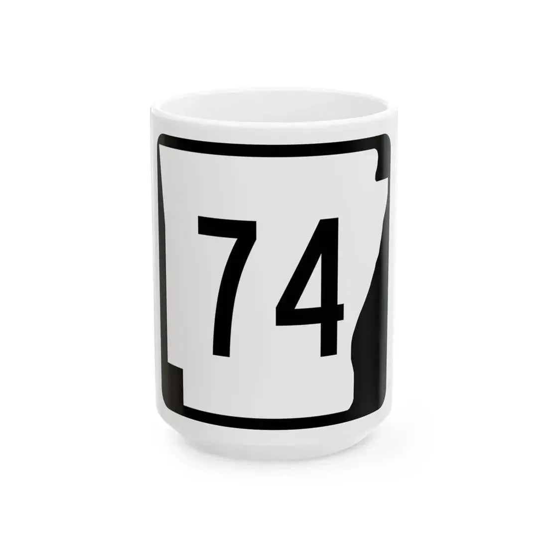 Arkansas 74 (Arkansas) (Road Sign) White Coffee Mug - Go Mug Yourself