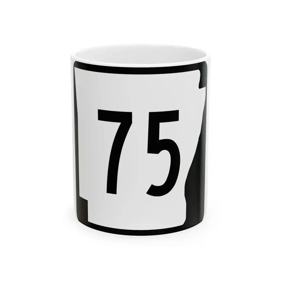 Arkansas 75 (Arkansas) (Road Sign) White Coffee Mug 11oz - Go Mug Yourself