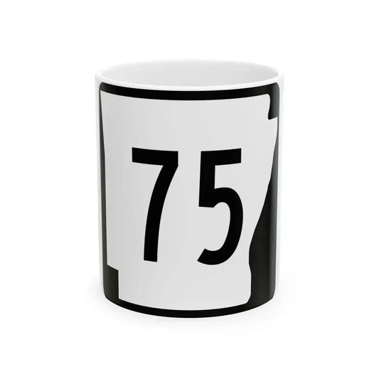Arkansas 75 (Arkansas) (Road Sign) White Coffee Mug 11oz - Go Mug Yourself