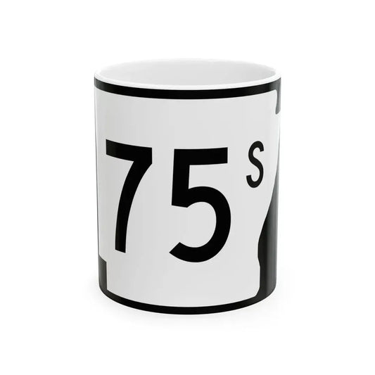 Arkansas 75S (Arkansas) (Road Sign) White Coffee Mug 11oz - Go Mug Yourself