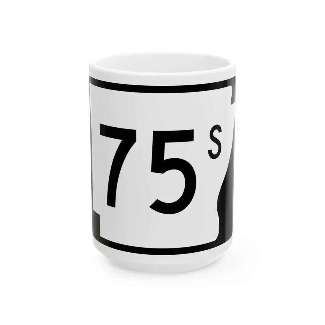 Arkansas 75S (Arkansas) (Road Sign) White Coffee Mug - Go Mug Yourself