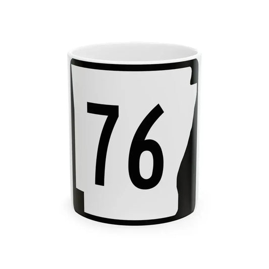Arkansas 76 (Arkansas) (Road Sign) White Coffee Mug 11oz - Go Mug Yourself