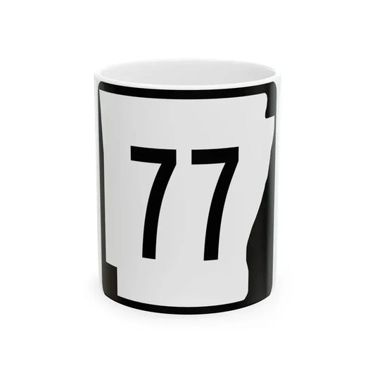 Arkansas 77 (Arkansas) (Road Sign) White Coffee Mug 11oz - Go Mug Yourself