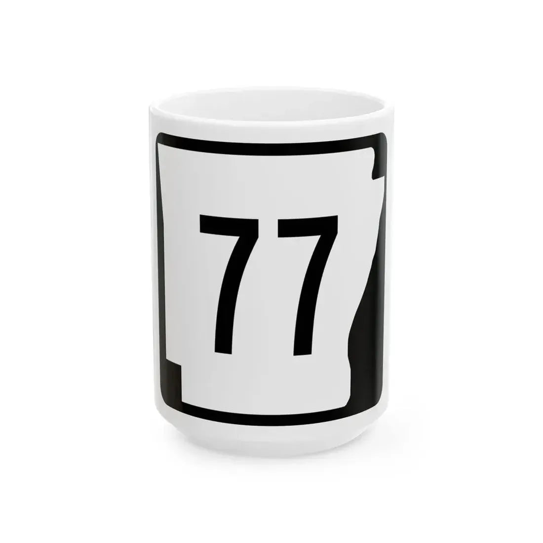Arkansas 77 (Arkansas) (Road Sign) White Coffee Mug 15oz - Go Mug Yourself
