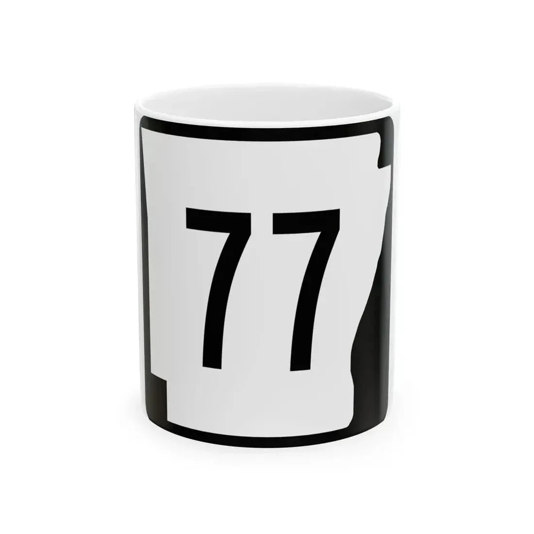 Arkansas 77 (Arkansas) (Road Sign) White Coffee Mug - Go Mug Yourself
