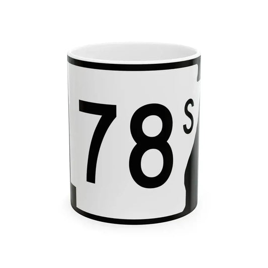Arkansas 78S (Arkansas) (Road Sign) White Coffee Mug 11oz - Go Mug Yourself