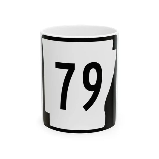 Arkansas 79 (Arkansas) (Road Sign) White Coffee Mug 11oz - Go Mug Yourself
