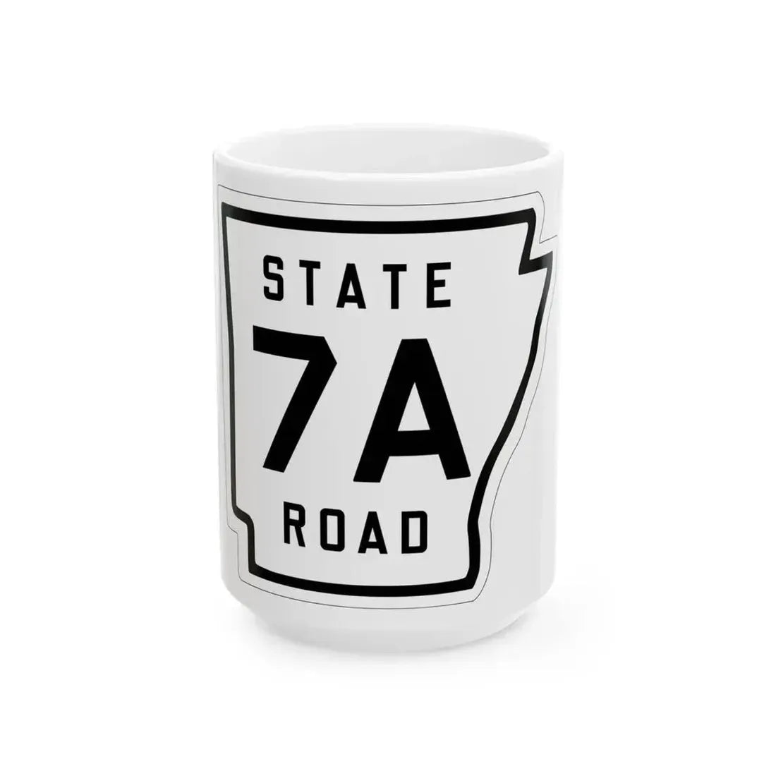 Arkansas 7A 1926 (Arkansas) (Road Sign) White Coffee Mug 15oz - Go Mug Yourself