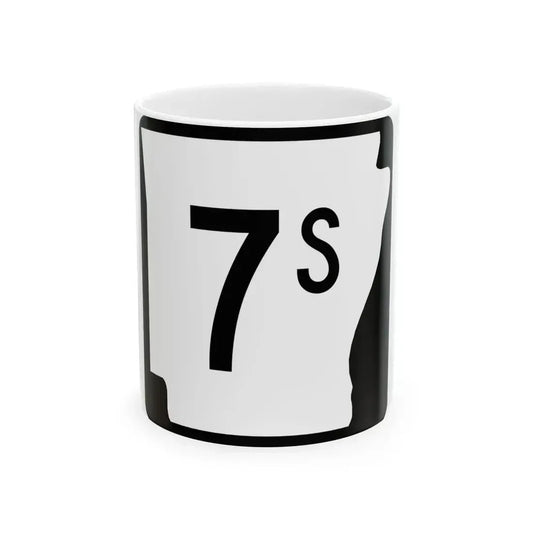 Arkansas 7S (Arkansas) (Road Sign) White Coffee Mug 11oz - Go Mug Yourself