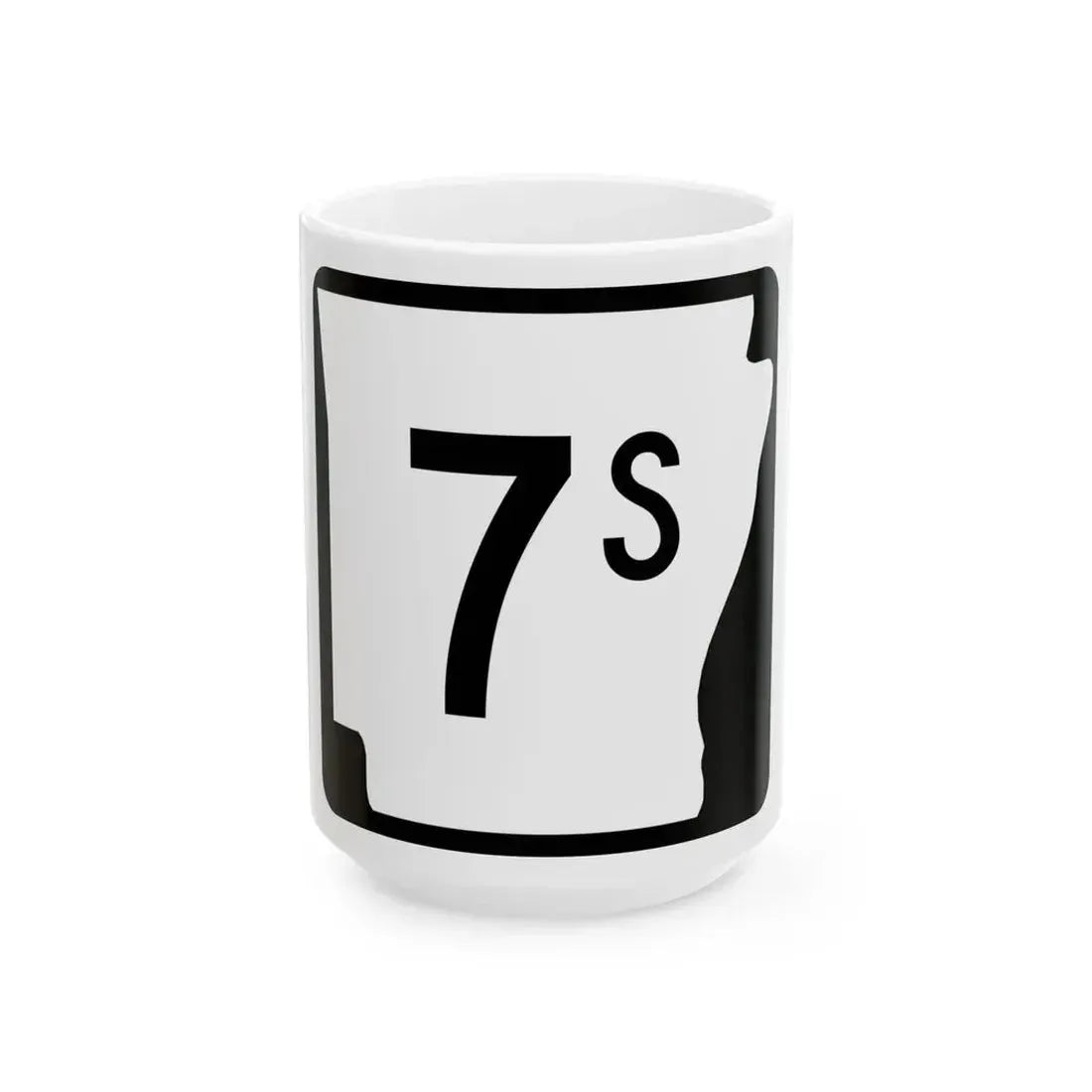 Arkansas 7S (Arkansas) (Road Sign) White Coffee Mug - Go Mug Yourself