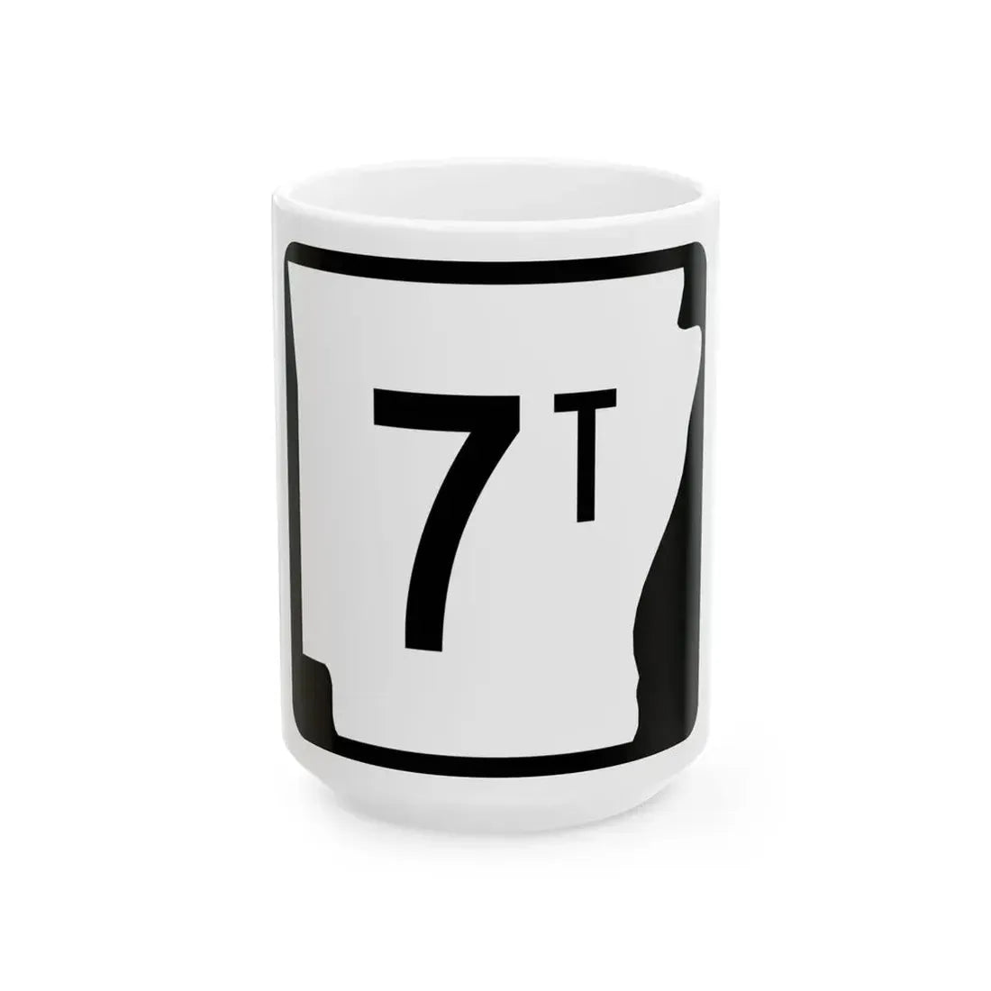 Arkansas 7T (Arkansas) (Road Sign) White Coffee Mug - Go Mug Yourself