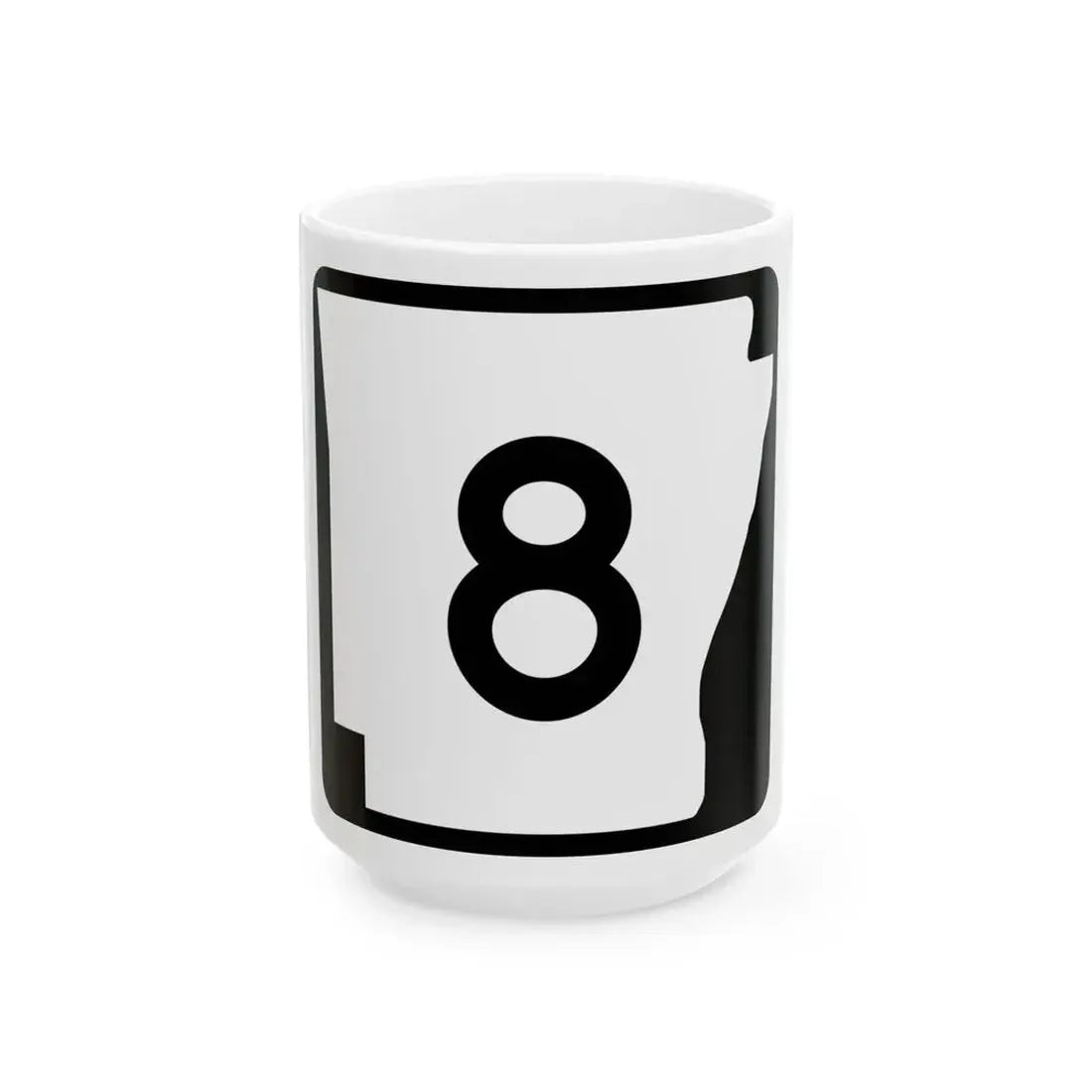 Arkansas 8 (Arkansas) (Road Sign) White Coffee Mug - Go Mug Yourself