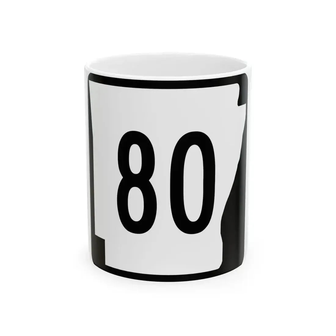 Arkansas 80 (Arkansas) (Road Sign) White Coffee Mug 11oz - Go Mug Yourself