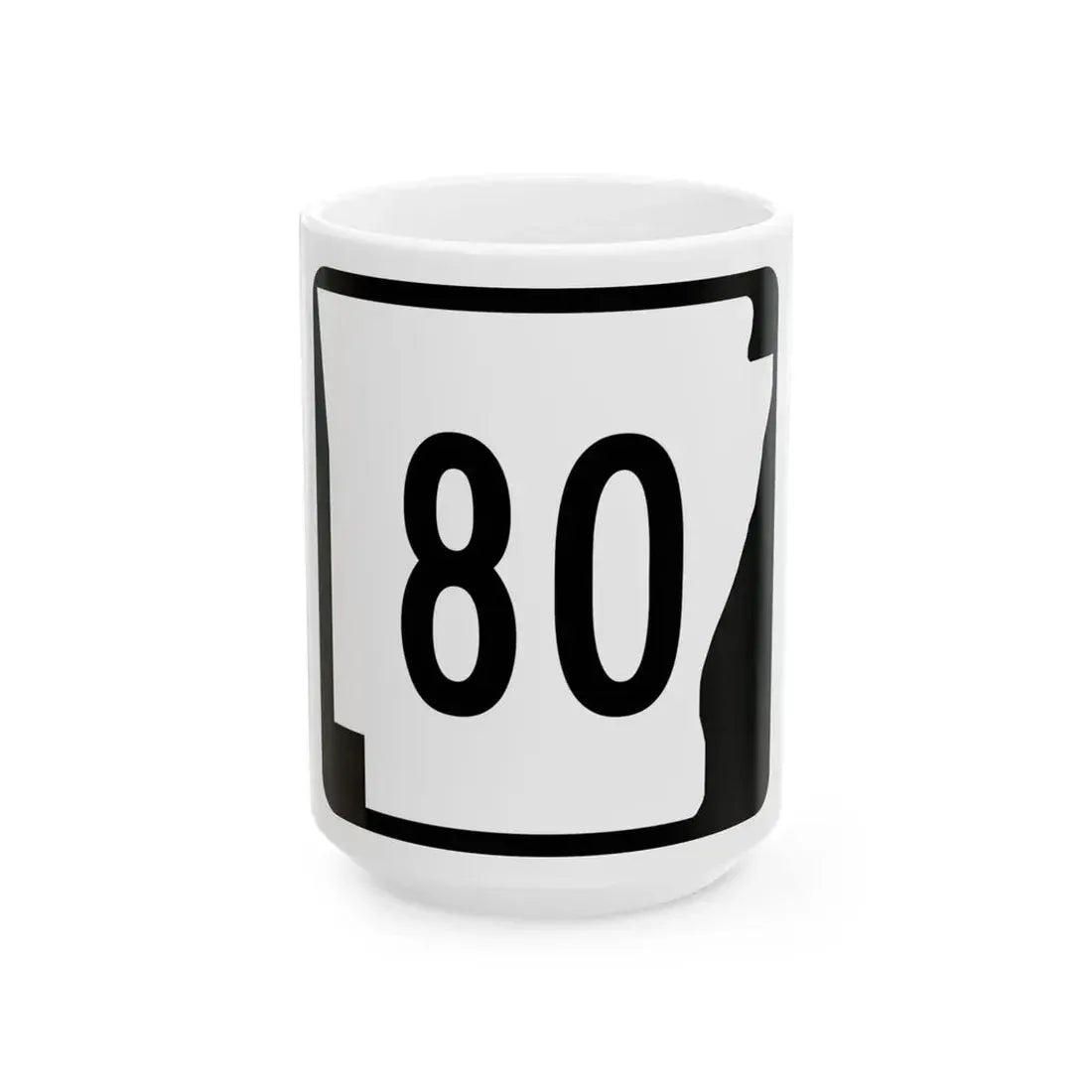 Arkansas 80 (Arkansas) (Road Sign) White Coffee Mug 15oz - Go Mug Yourself