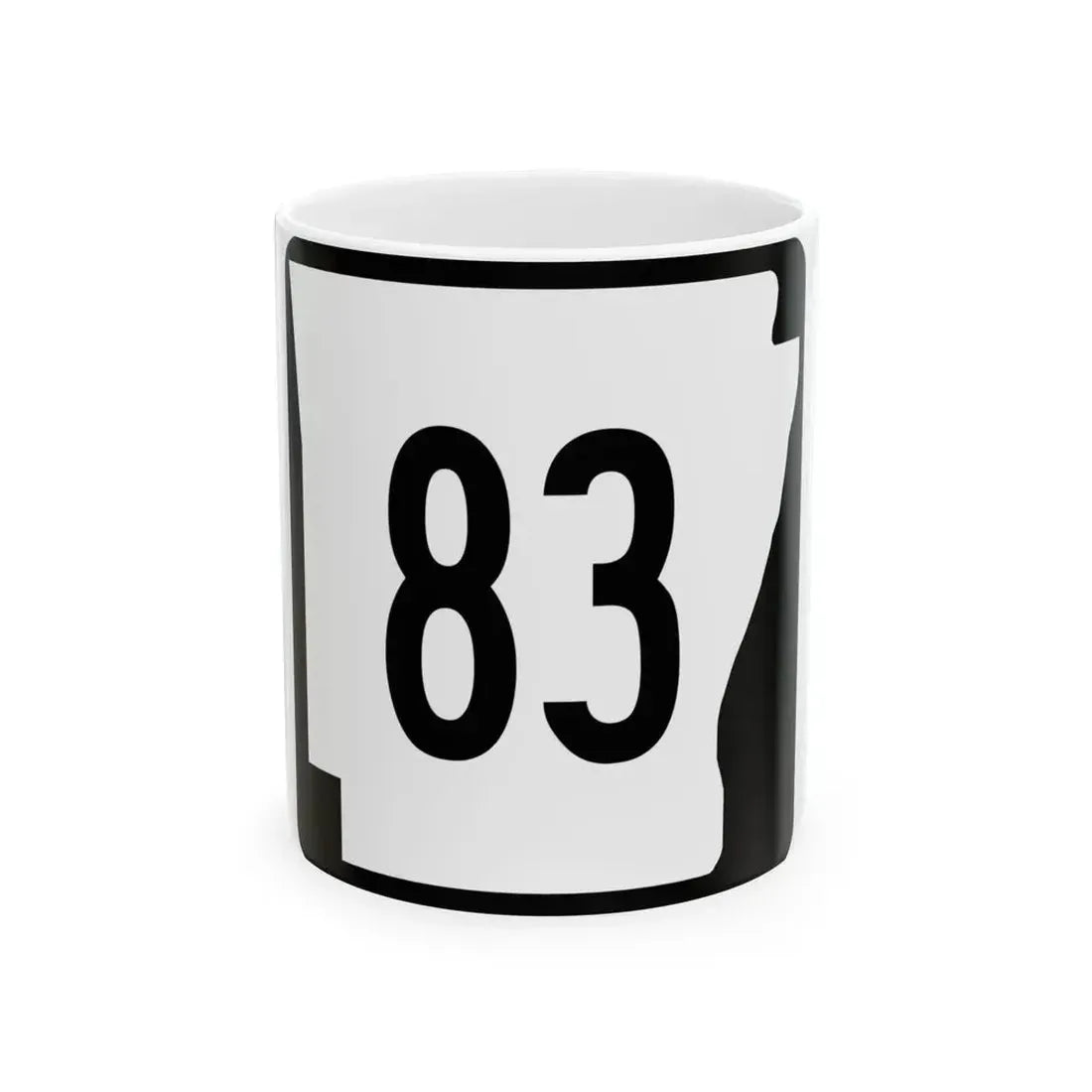 Arkansas 83 (Arkansas) (Road Sign) White Coffee Mug 11oz - Go Mug Yourself