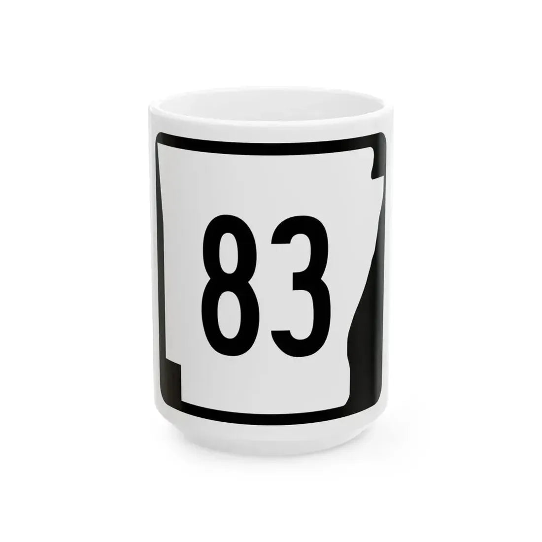 Arkansas 83 (Arkansas) (Road Sign) White Coffee Mug 15oz - Go Mug Yourself