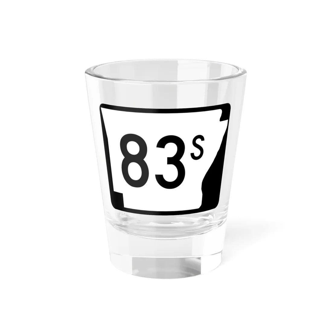 Arkansas 83S (Arkansas) (Road Sign) Shot Glass 1.5oz 1.5oz - Go Mug Yourself