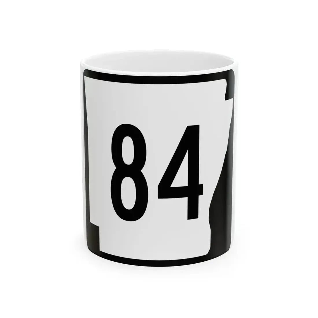Arkansas 84 (Arkansas) (Road Sign) White Coffee Mug 11oz - Go Mug Yourself