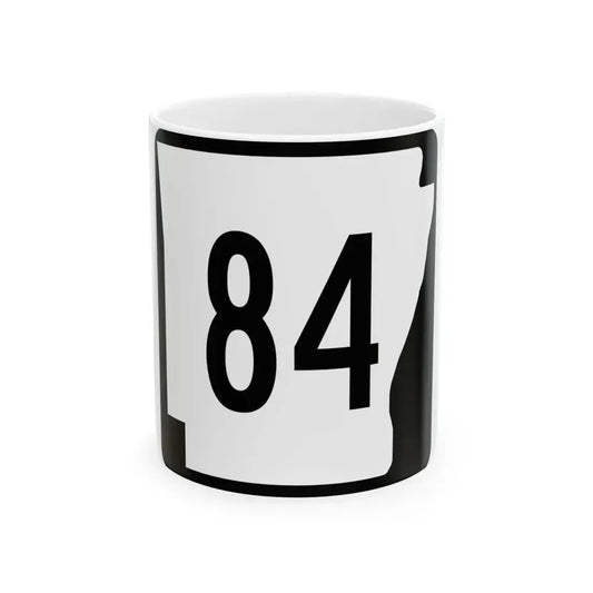 Arkansas 84 (Arkansas) (Road Sign) White Coffee Mug 11oz - Go Mug Yourself