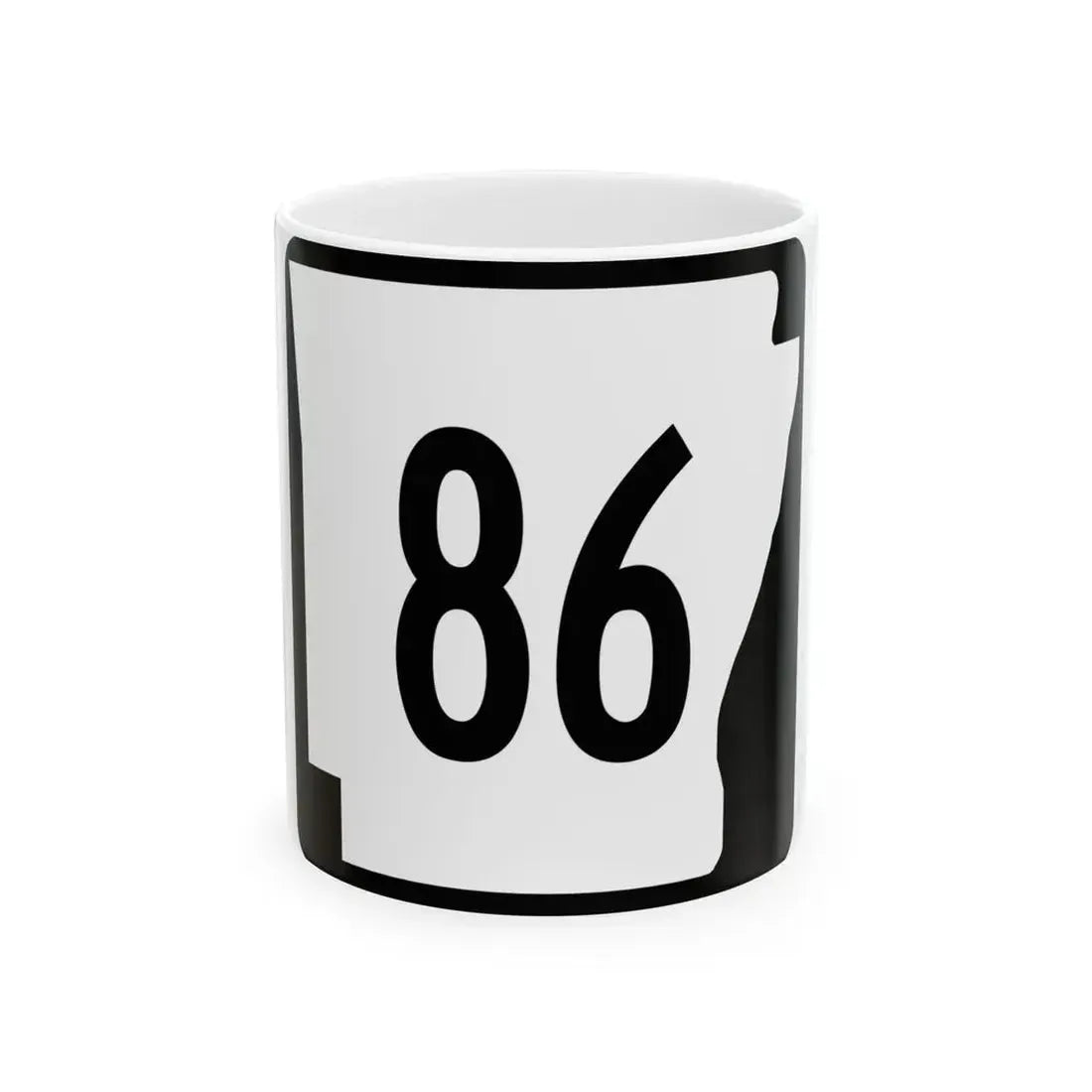 Arkansas 86 (Arkansas) (Road Sign) White Coffee Mug 11oz - Go Mug Yourself