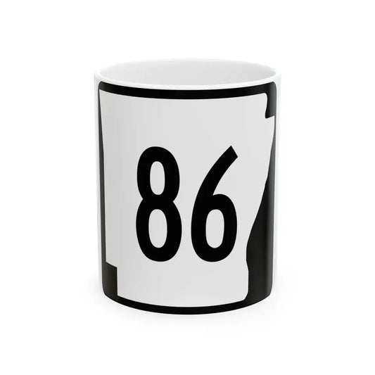 Arkansas 86 (Arkansas) (Road Sign) White Coffee Mug 11oz - Go Mug Yourself