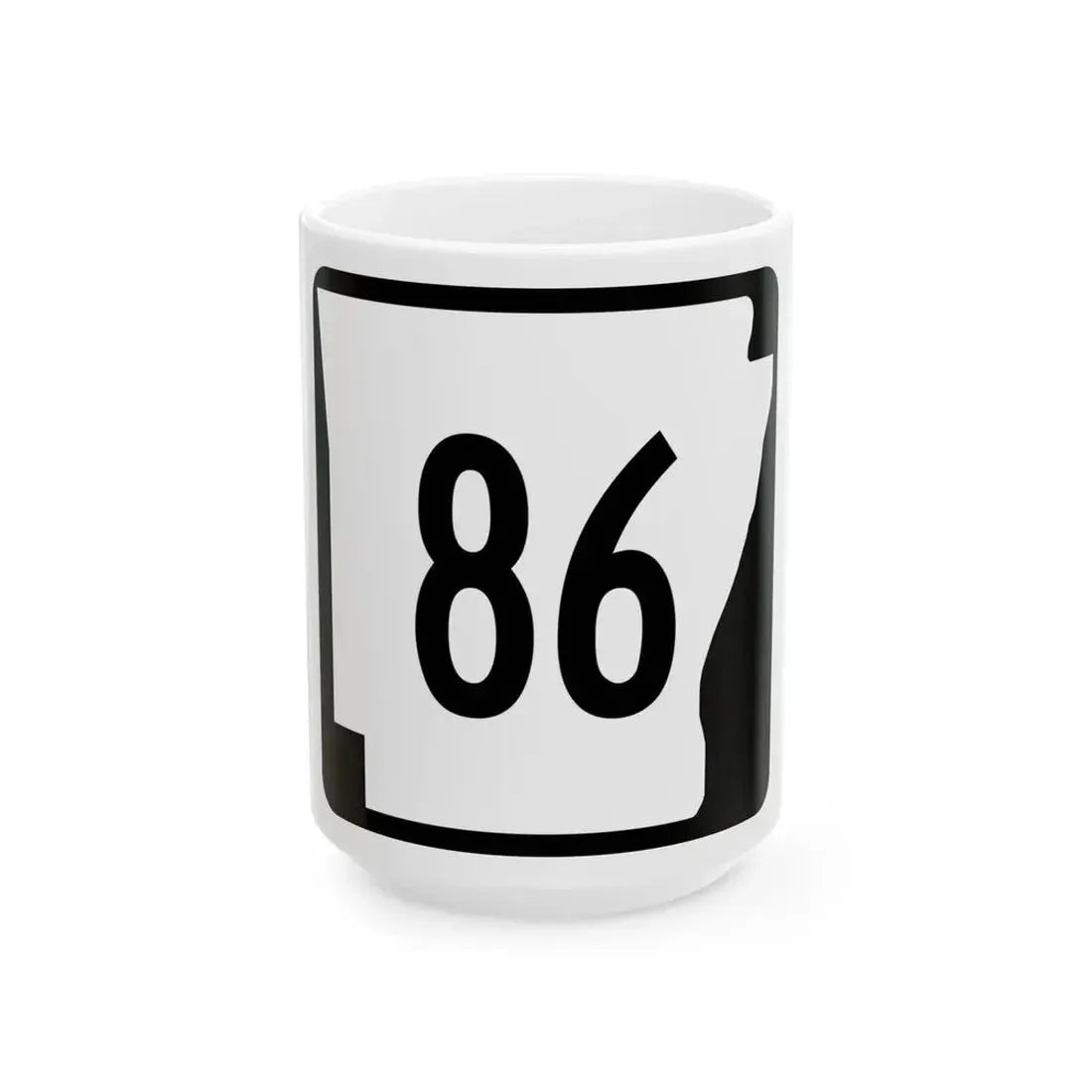Arkansas 86 (Arkansas) (Road Sign) White Coffee Mug 15oz - Go Mug Yourself