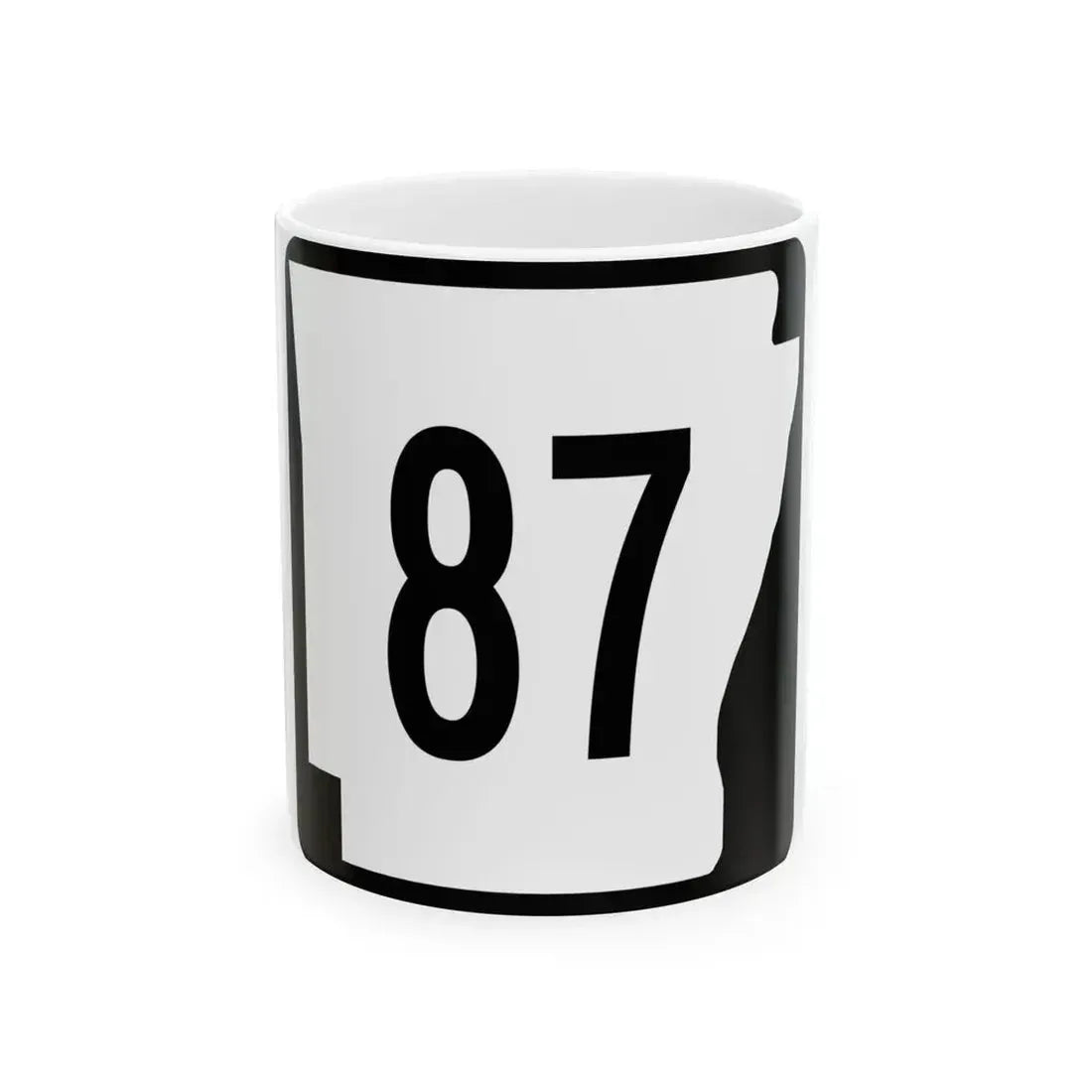 Arkansas 87 (Arkansas) (Road Sign) White Coffee Mug 11oz - Go Mug Yourself