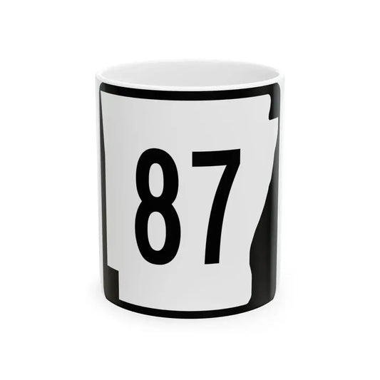 Arkansas 87 (Arkansas) (Road Sign) White Coffee Mug 11oz - Go Mug Yourself