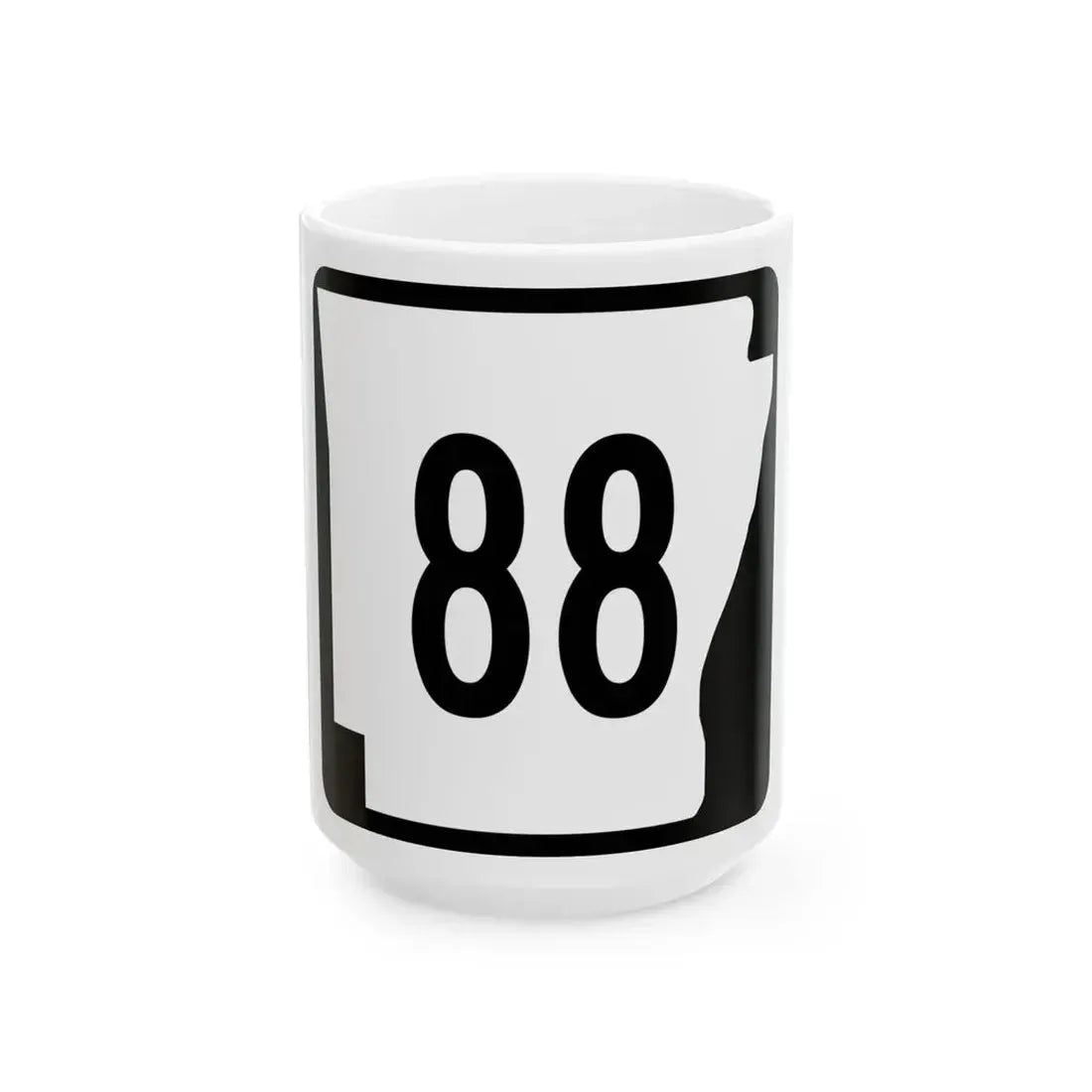 Arkansas 88 (Arkansas) (Road Sign) White Coffee Mug 15oz - Go Mug Yourself