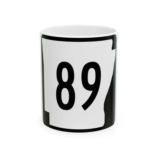 Arkansas 89 (Arkansas) (Road Sign) White Coffee Mug 11oz - Go Mug Yourself