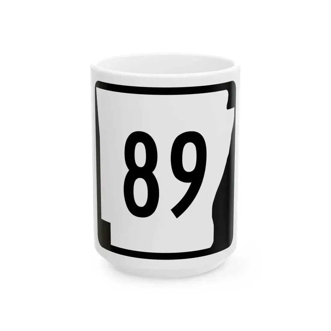 Arkansas 89 (Arkansas) (Road Sign) White Coffee Mug 15oz - Go Mug Yourself