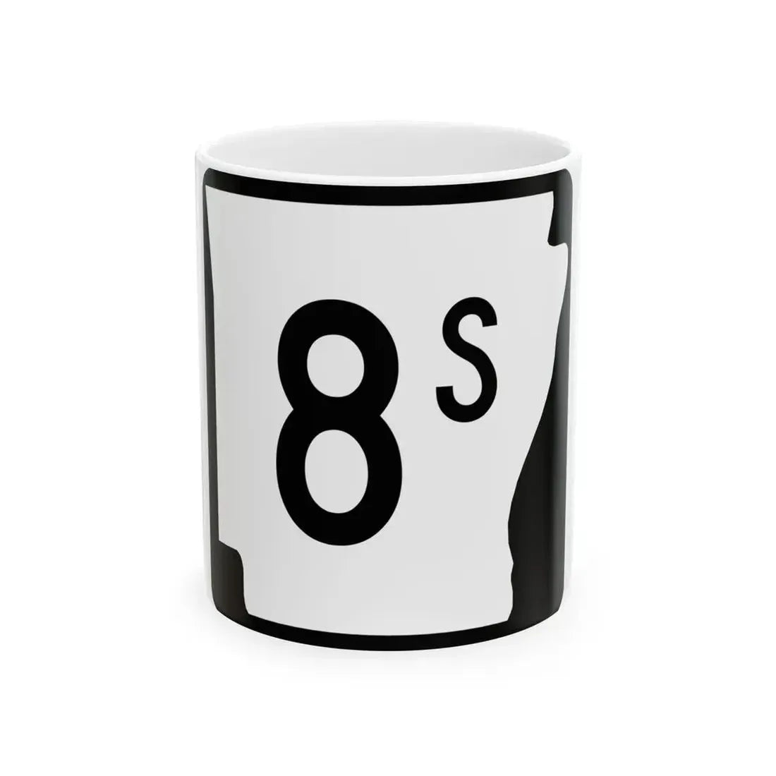 Arkansas 8S (Arkansas) (Road Sign) White Coffee Mug 11oz - Go Mug Yourself
