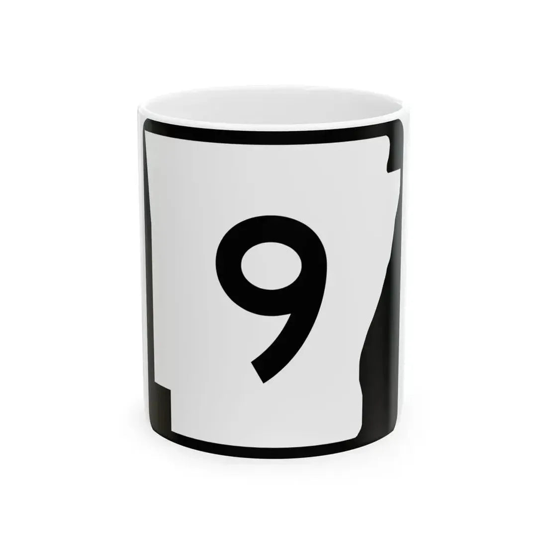 Arkansas 9 (Arkansas) (Road Sign) White Coffee Mug 11oz - Go Mug Yourself